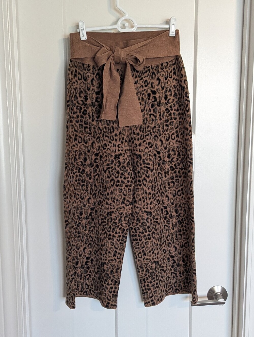 Moth by Anthropologie Leopard Sweater Tie Knit Pants sz M